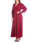 ფოტო #2 პროდუქტის Women's Plus Size Bishop Sleeves Maxi Dress