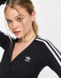 adidas Originals three stripe wrap crop top in black