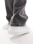 Фото #8 товара Calvin Klein Jeans cupsole laceup monogram logo trainers in white