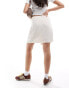 Фото #4 товара Object linen touch mini wrap skirt in cream