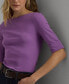 Petite Printed Boat-Neck Tee Aurora Violet, PXS - фото #3