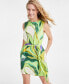Women's Printed Palm Shift Dress