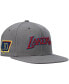 ფოტო #2 პროდუქტის Men's Charcoal Los Angeles Lakers Hardwood Classics NBA 50th Anniversary Carbon Cabernet Fitted Hat