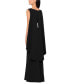 Women's Asymmetric-Neck Sleeveless Cape Gown