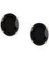 ფოტო #3 პროდუქტის Onyx Oval Stud Earrings in 14k Gold