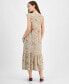 Women's Floral-Print V-Neck Tiered Midi Dress Mineral Red/ Khaki, M - фото #2