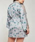 Plus Size Hummingbird Print Robe Lingerie, Online Only