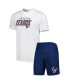 ფოტო #2 პროდუქტის Men's Navy, White Houston Texans Downfield T-shirt and Shorts Sleep Set