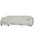 Фото #1 товара Silvanah 3-Pc. Leather Sectional with Storage Chaise and 2 Power Recliner, Created for Macy's