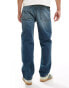 ASOS DESIGN straight leg jeans in tinted vintage light wash