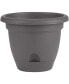 Фото #1 товара Lucca Self-Watering Planter with Saucer, Charcoal, 14 Inches