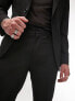 Фото #2 товара Topman stretch slim textured suit trousers in black