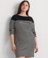 ფოტო #3 პროდუქტის Plus Size Cotton Striped Dress