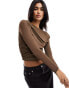 Фото #2 товара Pimkie slinky off shoulder long sleeve top in brown