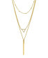 ფოტო #1 პროდუქტის 15-17" Adjustable 14K Gold Plated Layered Pendant Necklace Set