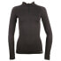 Diadora Adv Training Mock Neck Long Sleeve Athletic T-Shirt Womens Black, Grey C
