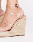 Фото #8 товара Madden Girl Hillaire rafia wedge heeled sandal in clear