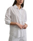 Women's Eyelet Long-Sleeve Button-Front Blouse