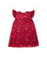 ფოტო #2 პროდუქტის Little Girls Flutter Sleeves All Over Print Pom-Pom Dress
