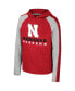 ფოტო #3 პროდუქტის Big Boys Scarlet Nebraska Huskers Ned Raglan Long Sleeve Hooded T-shirt