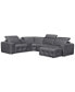 Фото #3 товара CLOSEOUT! Haigan 5-Pc. Leather Chaise Sectional Sofa with 2 Power Recliners, Created for Macy's
