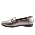 Trotters Donelle T2172-033 Womens Gray Leather Slip On Loafer Flats Shoes 5