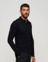 Superdry Studios long sleeve jersey polo shirt in black Черный, L - EU 48-50 - фото #1