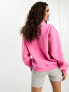 ASOS DESIGN Petite half zip sweatshirt in pink