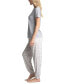 Фото #3 товара Plus Size Crewneck Top & Printed Jogger Pajama Pants Set