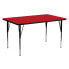 Фото #1 товара 24''W X 60''L Rectangular Red Hp Laminate Activity Table - Standard Height Adjustable Legs