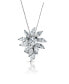 Фото #1 товара Sterling Silver White Gold Plated Bursting marquise Design Pendant