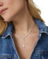 Rhodium-Plated Cubic Zirconia Lariat Necklace, 16" + 2" extender, Created for Macy's