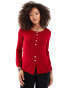 ASOS DESIGN knitted boat knit cardigan in red