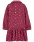 Kid Maroon Flower Print Dress 14