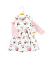 Toddler Girls Quilted Cardigan and Dress 2pck, Dusty Rose Floral