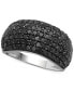 ფოტო #1 პროდუქტის Black Diamond Pavé Cluster Ring (2 ct. t.w.) in Sterling Silver