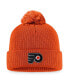 Фото #3 товара Men's Orange Philadelphia Flyers Core Primary Logo Cuffed Knit Hat with Pom