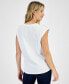 Фото #2 товара Women's Embellished Cotton T-Shirt, Created for Macy's