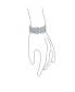ფოტო #3 პროდუქტის Elegant AAA CZ Wide Statement Bracelet for Women, Prom, Wedding or Bridal Occasions Multi Row Big Oval Cubic Zirconia Cluster Design Rhodium Plated