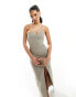 Фото #2 товара Vesper exclusive asymmetric one shoulder bodycon maxi dress in stone