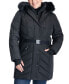 ფოტო #1 პროდუქტის Women's Plus Size Belted Faux-Fur-Trim Hooded Puffer Coat