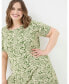 Plus Size Simone Damask Floral Jersey Dress