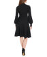 ფოტო #2 პროდუქტის Women's Mock Neck Chain-Trim Long-Sleeve Dress