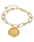 16460 Gold Layered Liberty Nickel Coin Goldtone Elongated Link Bracelet Серебристый - фото #1