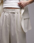 Topshop co-ord straight tailored trouser in light sand