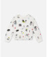 ფოტო #1 პროდუქტის Girl Elastic Waist Waffle Top Off White Camera Print - Toddler|Child