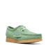 Фото #4 товара Clarks Wallabee 26169919 Womens Green Leather Oxfords & Lace Ups Casual Shoes