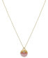 ფოტო #1 პროდუქტის 14K Gold Flash-Plated Brass Crystal Heart "Always Love" Rose Quartz Accent Pendant Necklace with Extender