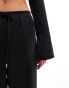 Фото #3 товара Stradivarius satin pull on trouser co-ord in black