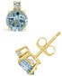 ფოტო #1 პროდუქტის Aquamarine (1-1/2 ct. t.w.) and Diamond Accent Stud Earrings in 14K Yellow Gold